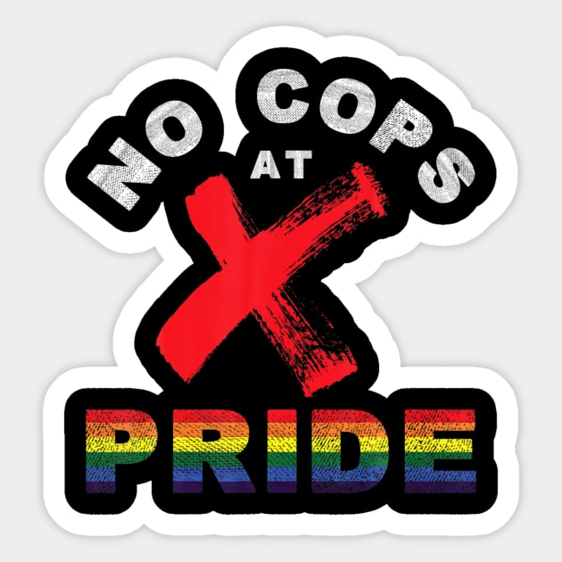 No cops at pride gay rainbow pride flag lgbtq ally Sticker by Tianna Bahringer